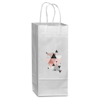 Geometric Compilation In Rose Gold And Blush Pink Wine Paper Bag - 5 1/2 X 3 1/4 X 13 | Artistshot