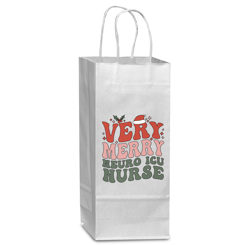 Merry Neuro Icu Nurse Christmas Neuro Icu Nursing Xmas Party Premium T Wine Paper Bag - 5 1/2 X 3 1/4 X 13 | Artistshot