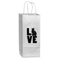 Love Black Cat Funny Pet Lover Men Dark Cat Wine Paper Bag - 5 1/2 X 3 1/4 X 13 | Artistshot