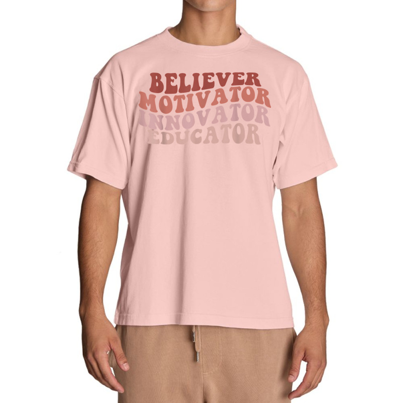 Believer Motivator Innovator Educator Retro Teacher Gifts T Shirt Urban Heavy T-shirt by harmanyuan | Artistshot