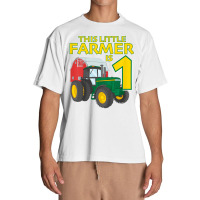 Kids 1 Year Old Green Farm Tractor Birthday Party Farmer 1st Gift T Sh Urban Heavy T-shirt | Artistshot