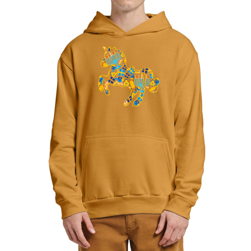 Unicorn Lover Pony Hanukkah Unicorn Shape Menorah Collection Jewish Un Urban Pullover Hoodie | Artistshot