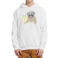 Pug Lover Dog Jewish Pug Dog Menorah Hanukkah Pajamas Chanukah Pjs 6 P Urban Pullover Hoodie | Artistshot