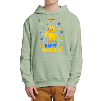 Duck Quack Funny Hanukkah Chanukah Duck Jewish Hebrew Menorah Candles Urban Pullover Hoodie | Artistshot