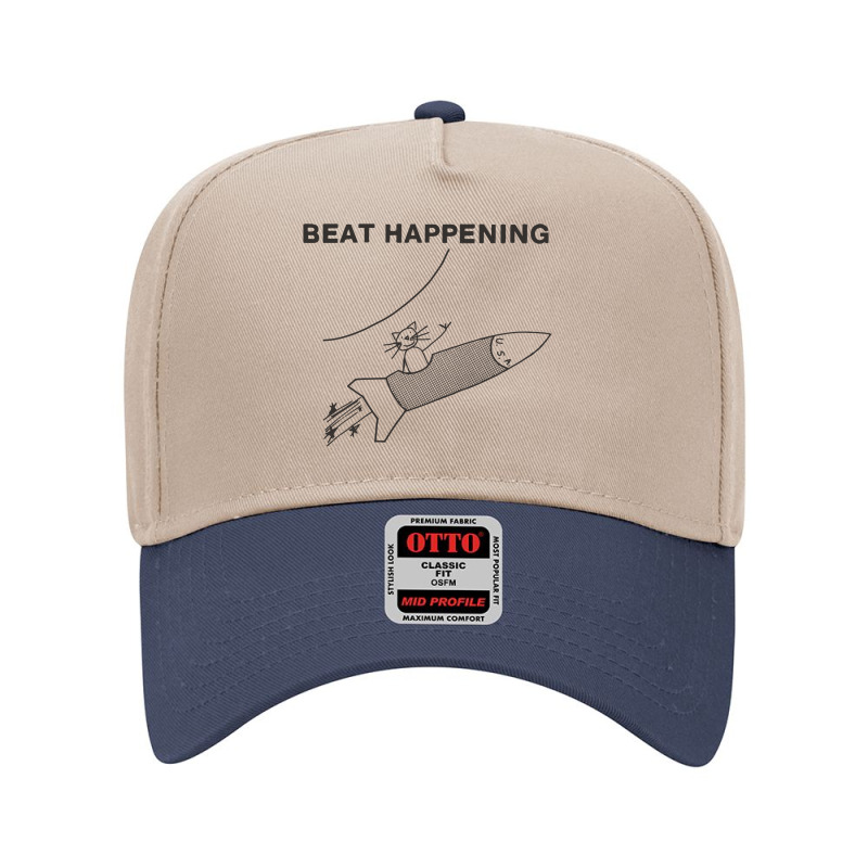 Beat Happening Rocket In Black Adjustable Baseball Cap by Mamangracing | Artistshot