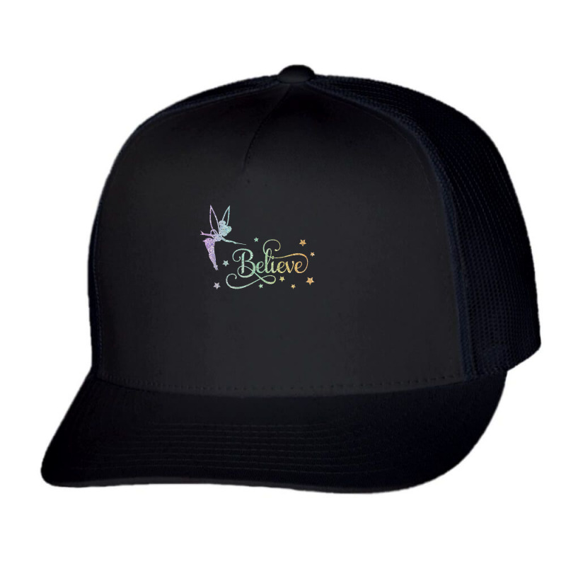 Tinkerbell Believe Funny Tinkerbellglitter Tinkerbell Glitter Fairy Ch Trucker Cap by cm-arts | Artistshot