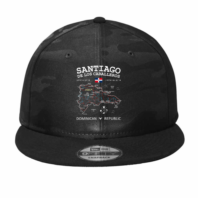 Santiago De Los Caballeros Dominican Republic Map Flag Camo Snapback by SelwynOman | Artistshot