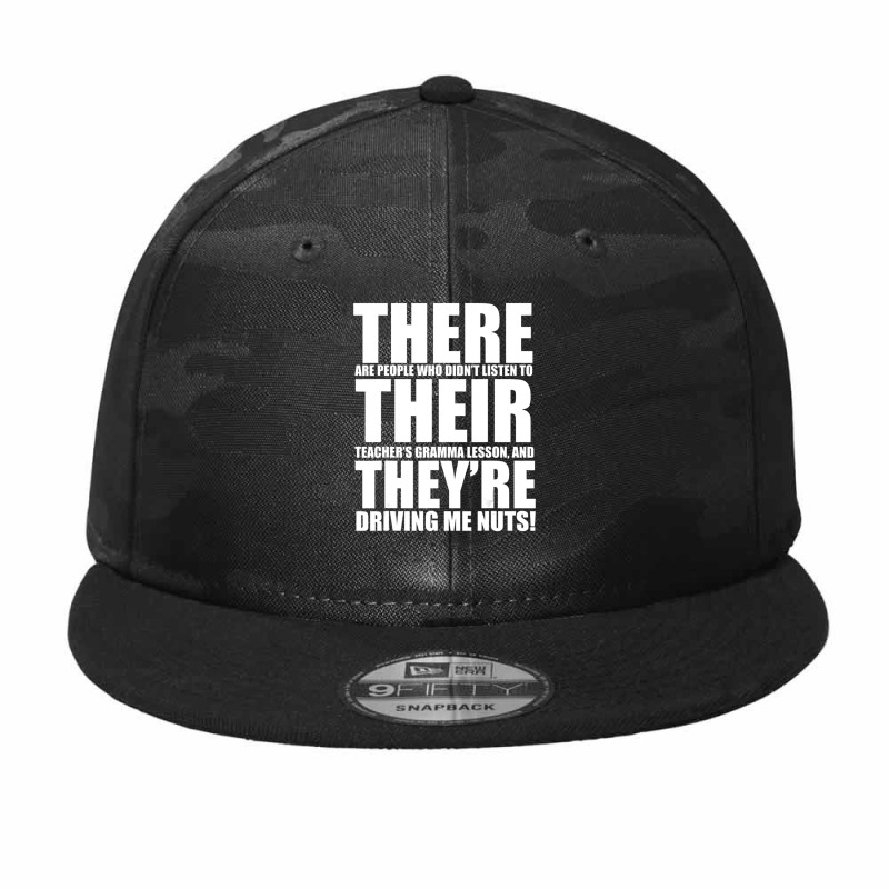 There Their They're English Grammar Humor Teacher Camo Snapback by Konlasa6638 | Artistshot