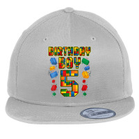 5th Birthday Master Builder 5 Years Old Block Building Boys Flat Bill Snapback Cap | Artistshot