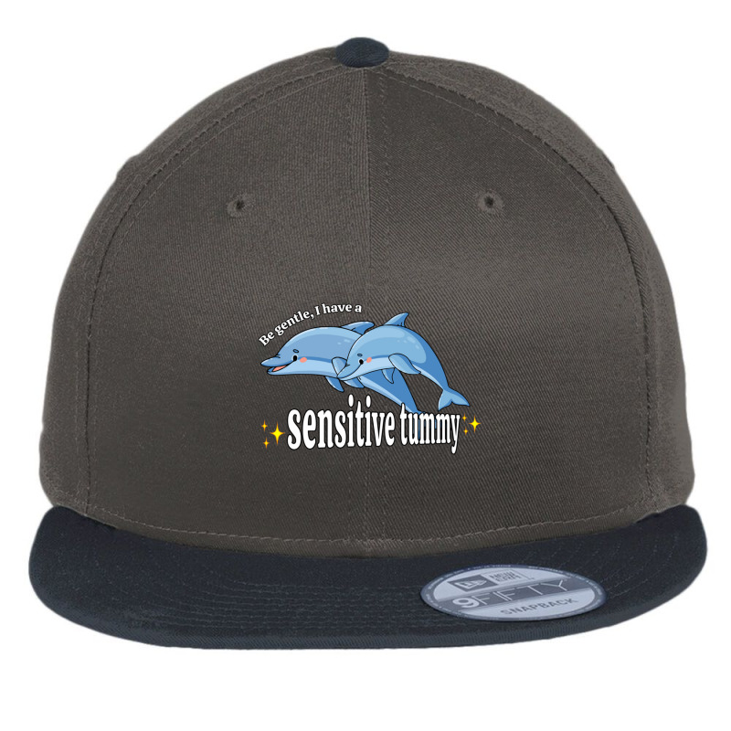 Be Gentle I Have A Sensitive Tummy Flat Bill Snapback Cap by cm-arts | Artistshot