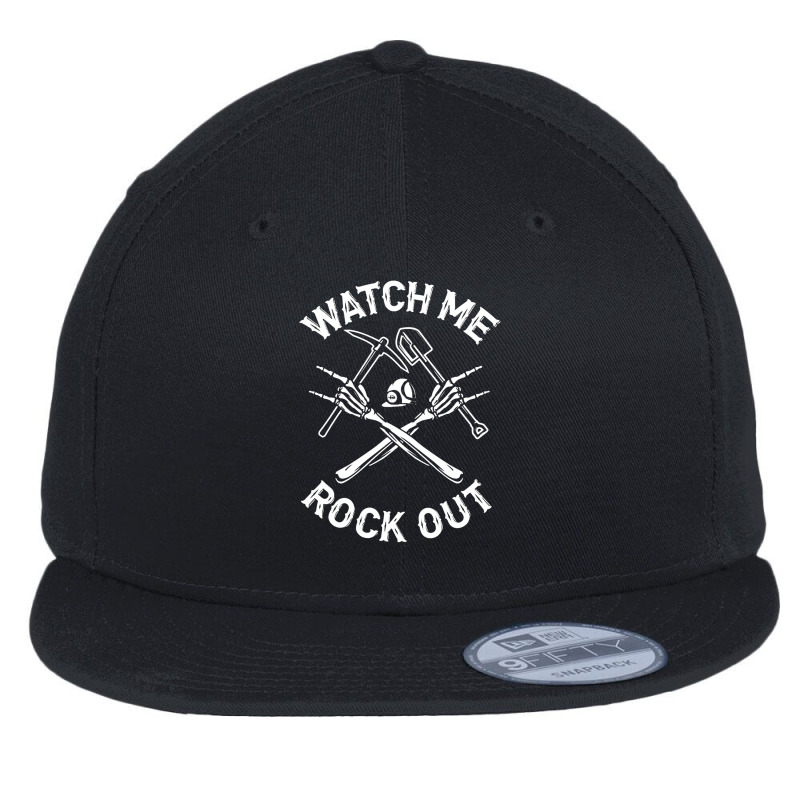 Funny Rock Hunting Flat Bill Snapback Cap | Artistshot