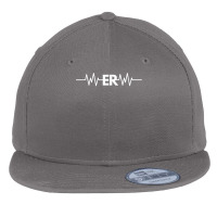 Emergency Medicine Physician Nurse Gift Er Heartbeat Pulse T Shirt Flat Bill Snapback Cap | Artistshot