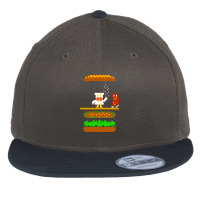 Burger Time Retro 80's Arcade Game Design Flat Bill Snapback Cap | Artistshot