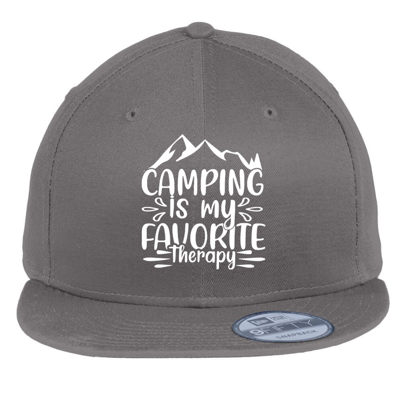 Camping Is My Favorite Therapy T Shirt Flat Bill Snapback Cap by cheepcollar | Artistshot