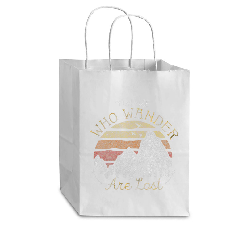 Not All Who Wander Are Lost Gradient Mountain Gold Cub Paper Bag - 8 X 4 1/2 X 10 1/4 | Artistshot