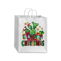 Western Christmas Cactus Leopard Merry Christmas T Shirt Debie Paper Bag - 10 X 5 X 13 | Artistshot