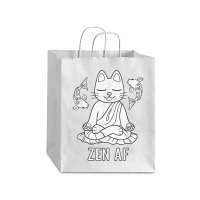 Zen Af Funny Meditating Cat Spiritual Yoga Gift For Women Debie Paper Bag - 10 X 5 X 13 | Artistshot