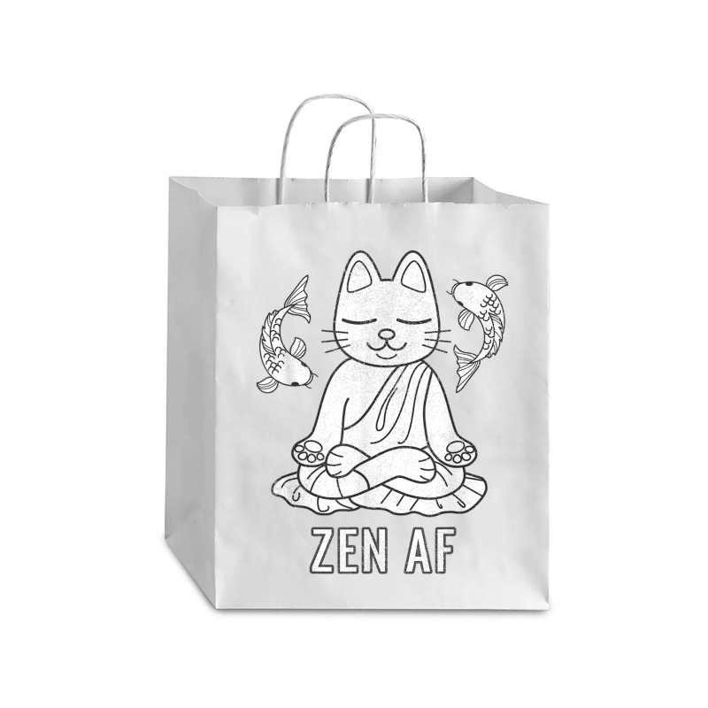 Zen Af Funny Meditating Cat Spiritual Yoga Gift For Women Debie Paper Bag - 10 X 5 X 13 | Artistshot