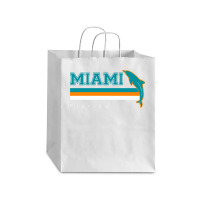 Miami Sports Football Athletic Novelty Dolphin Retro Debie Paper Bag - 10 X 5 X 13 | Artistshot