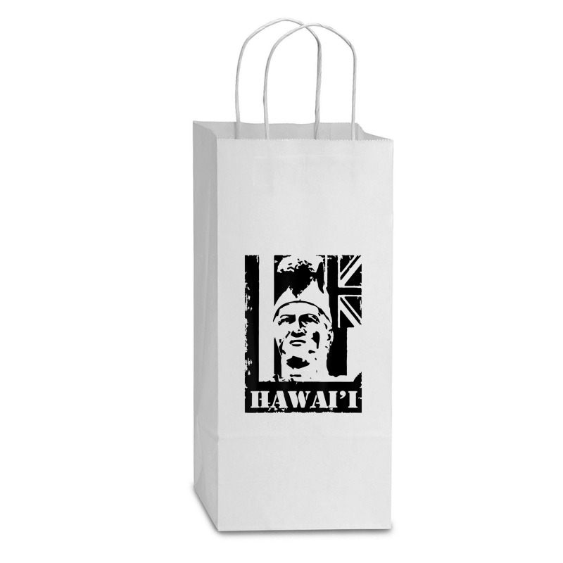 Hawai I King Kamehameha Black Ink By Hawaii Nei All Day Double Wine Paper Bag - 6 1/2 X 3 1/2 X 12 3/8 | Artistshot