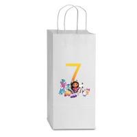 Gabby Dollhouse 7th Birthday Boy And Girl Costom Number Double Wine Paper Bag - 6 1/2 X 3 1/2 X 12 3/8 | Artistshot