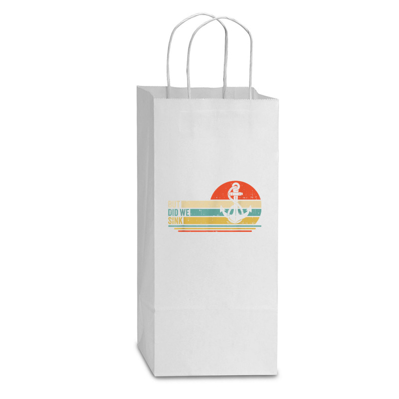 Boating But Did We Sink Pontoon Captain T Shirt Double Wine Paper Bag - 6 1/2 X 3 1/2 X 12 3/8 | Artistshot