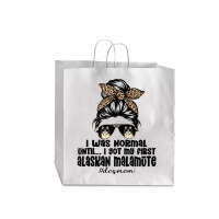 Normal Until Got My Alaskan Malamute Leopard Bandana Funny Tank Top Jumbo Paper Bag - 18 X 7 X 18 3/4 | Artistshot