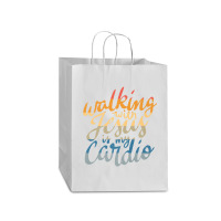 Walking With Jesus Is My Cardio   Funny Christian Workout Premium T Sh Mart Paper Bag -13 X 7 X 17 | Artistshot