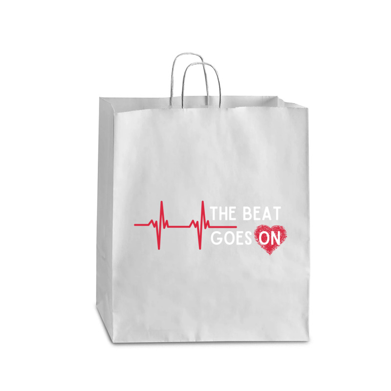 Heart Attack Surgery The Beat Goes On Survivor Rehab Recover Long Slee Queen Paper Bag - 16 x 6 x 19 1/4 by cm-arts | Artistshot