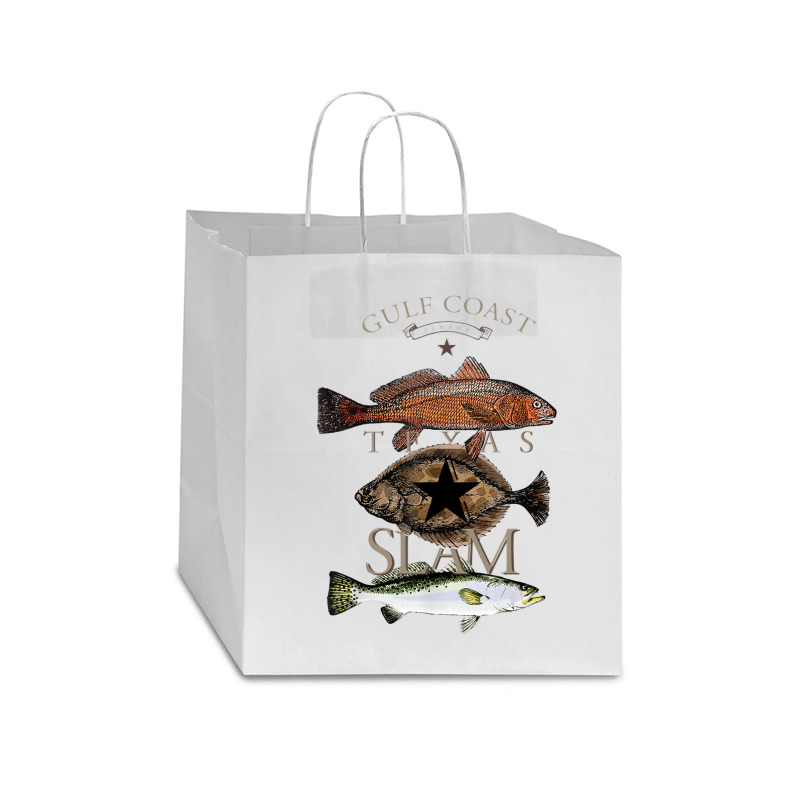 Texas Slam Fishing Red Drum Flounder Trout T Shirt Star Paper Bag - 13 X 7 X 13 | Artistshot