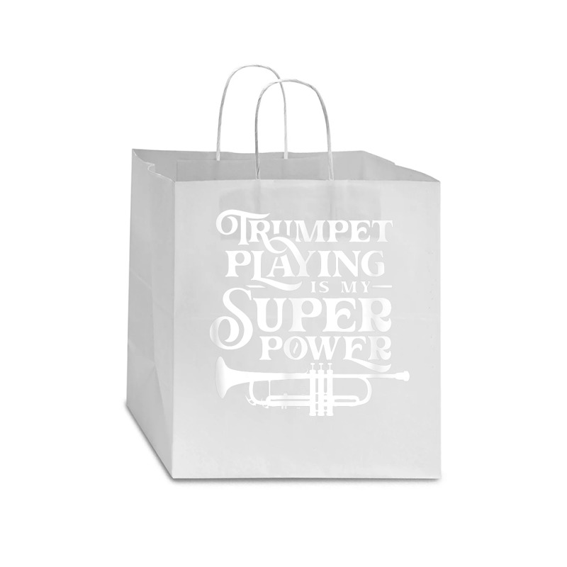 Playing The Trumpet Is My Superpower Trumpeter Player Star Paper Bag - 13 X 7 X 13 | Artistshot