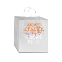 Most Likely To Halloween Be Bad And Boo Jee Matching T Shirt Star Paper Bag - 13 X 7 X 13 | Artistshot