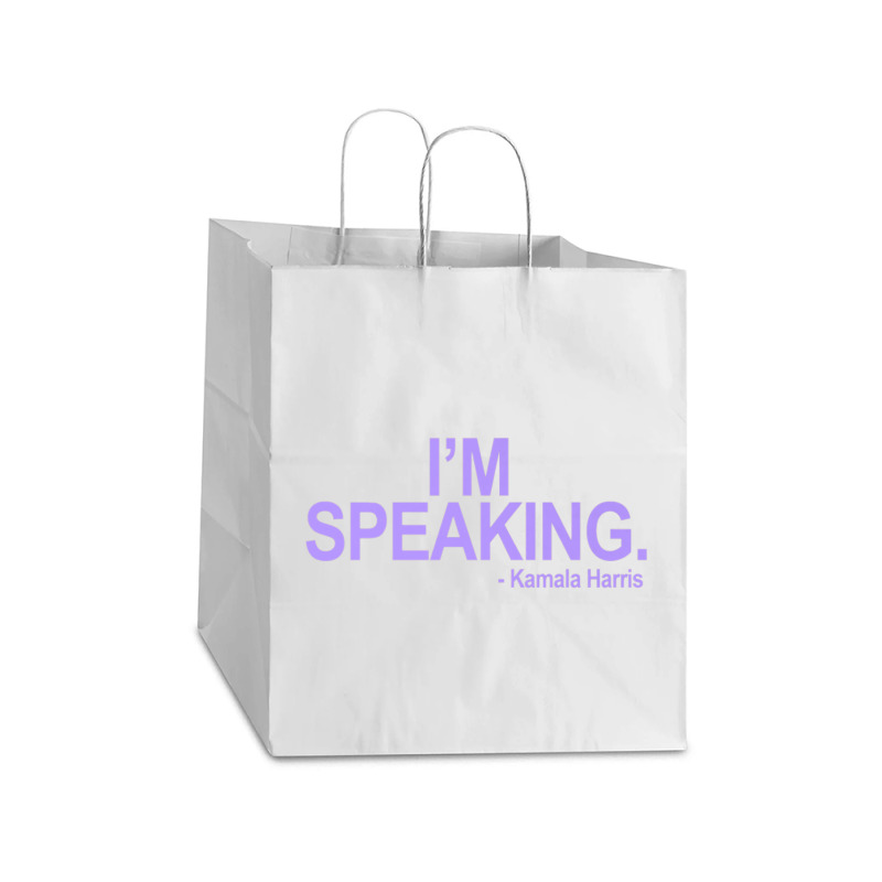 I'm Speaking   Kamala (lavender) Premium T Shirt Take Out Paper Bag - 14 X 10 X 15 1/2 | Artistshot