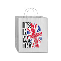 Its In My Dna British Flag United Kingdom Fingerprint Raglan Baseball Traveler Paper Bag -13 X 6 X 15 3/4 | Artistshot