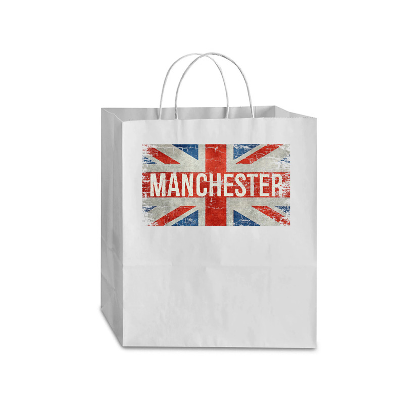 Manchester England United Kingdom British Flag Vintage Traveler Paper Bag -13 X 6 X 15 3/4 | Artistshot