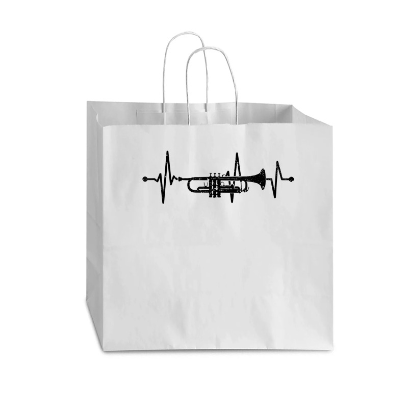 Trumpet Heartbeat Orchestra Musician Trumpeter T Shirt Vogue Paper Bag - 16 X 6 X 12 | Artistshot