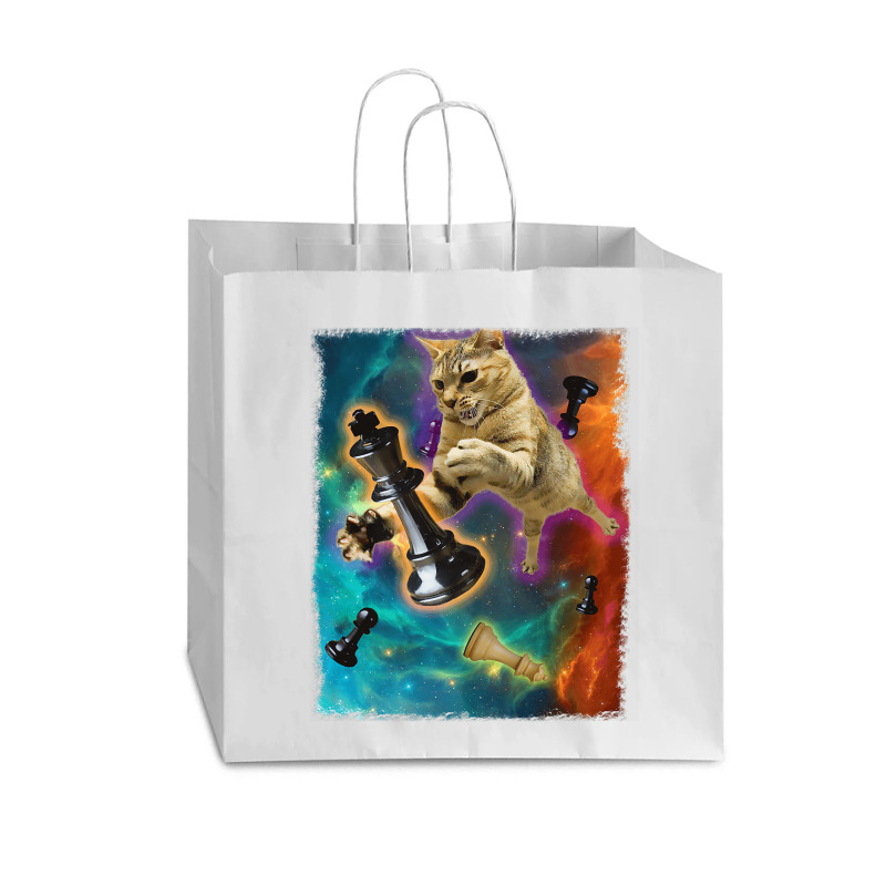 Cats In Space Chess Set Pieces Premium T Shirt Vogue Paper Bag - 16 X 6 X 12 | Artistshot