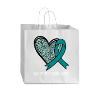 Leopard Heart Dissociative Identity Disorder Awareness Teal T Shirt Vogue Paper Bag - 16 X 6 X 12 | Artistshot