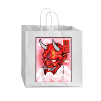 Oni Mask Demon Mask Yokai Kawaii Japanese Aesthetic Harajuku T Shirt Vogue Paper Bag - 16 X 6 X 12 | Artistshot