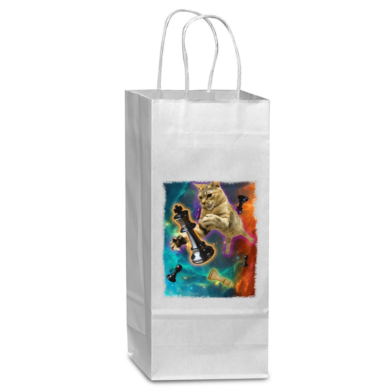 Cats In Space Chess Set Pieces Premium T Shirt Wine Paper Bag - 5 1/2 X 3 1/4 X 13 | Artistshot