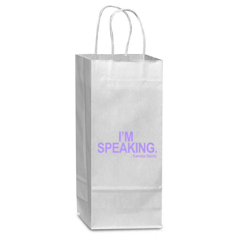 I'm Speaking   Kamala (lavender) Premium T Shirt Wine Paper Bag - 5 1/2 X 3 1/4 X 13 | Artistshot