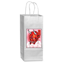 Oni Mask Demon Mask Yokai Kawaii Japanese Aesthetic Harajuku T Shirt Wine Paper Bag - 5 1/2 X 3 1/4 X 13 | Artistshot