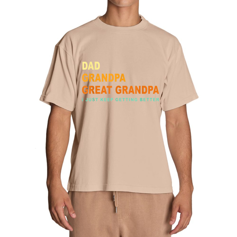 Mens Fathers Day Gift From Grandkids Dad Grandpa Great Grandpa Urban Heavy T-shirt by deluxebed | Artistshot