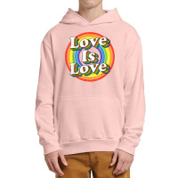 Vintage Rainbow Love Is Love Lgbt Gay Lesbian Pride Lbgtq T Shirt Urban Pullover Hoodie | Artistshot