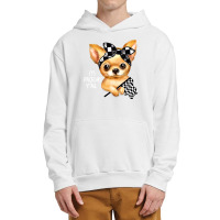 Chihuahua Dog Dirt Track Racing Checkered Race Flag Chihuahua Puppy 50 Urban Pullover Hoodie | Artistshot