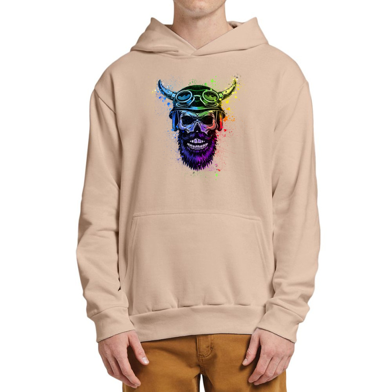 Skull With Viking Helmet Urban Pullover Hoodie | Artistshot