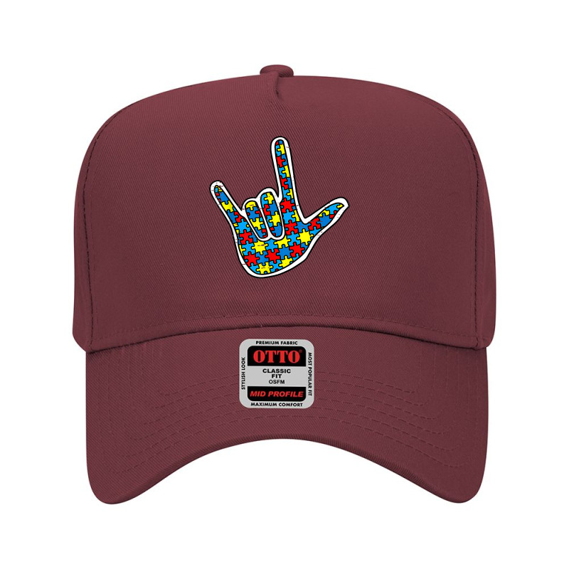 Asl Love Sign Language Autism Gift Awareness Support Autism T Shirt Adjustable Baseball Cap by kogmor58594 | Artistshot