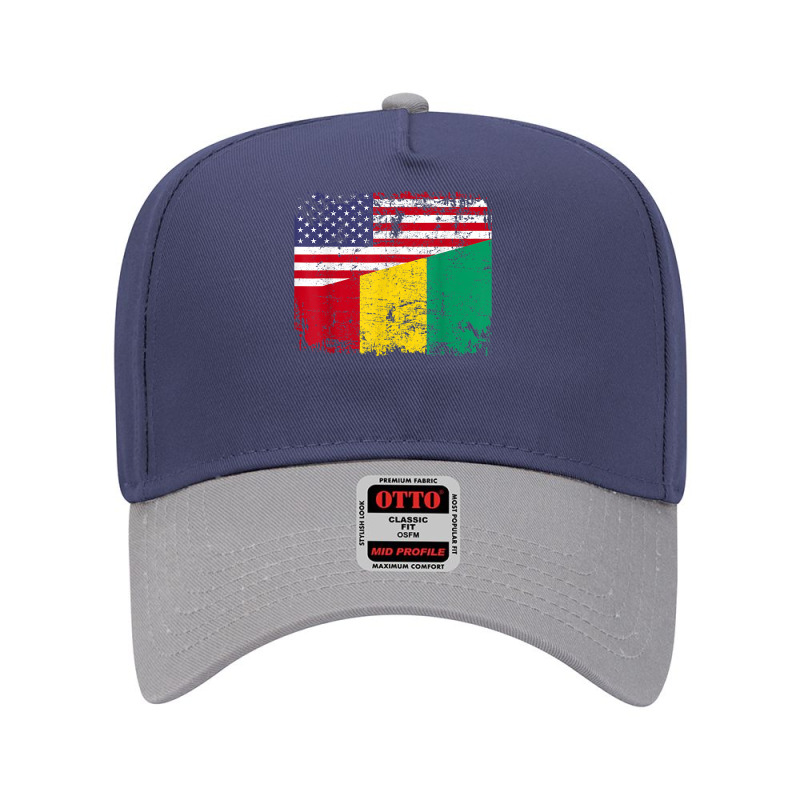 Guinean Roots  Half American Flag  Usa Guinea Flag T Shirt Adjustable Baseball Cap | Artistshot