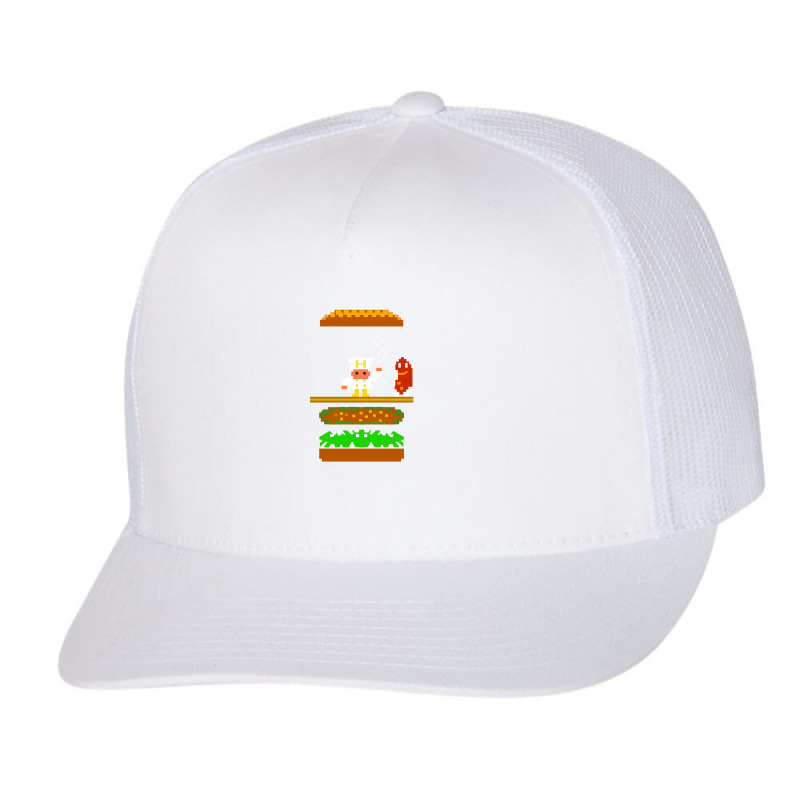 Burger Time Retro 80's Arcade Game Design Trucker Cap by cm-arts | Artistshot