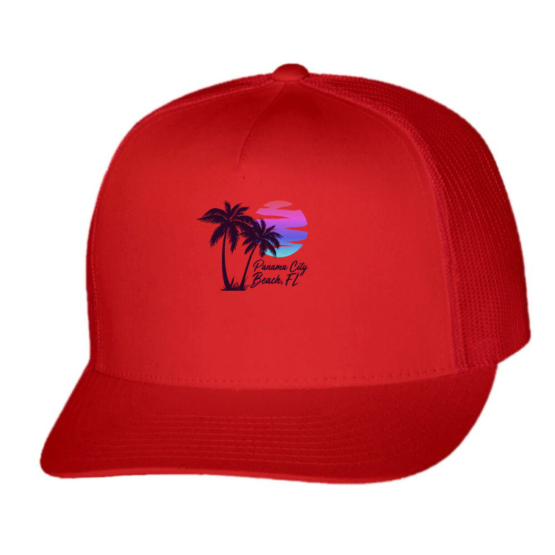 Panama City Beach Florida Vacation Trip Retro Vintage Sunset Sweatshir Trucker Cap by cm-arts | Artistshot